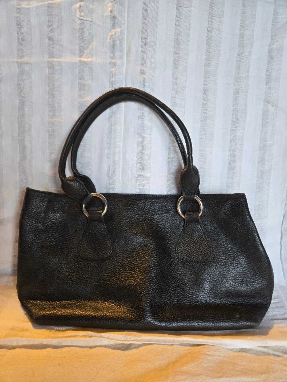 JAEGER black leather handbag